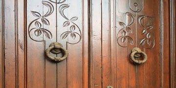 Wooden door hand carved